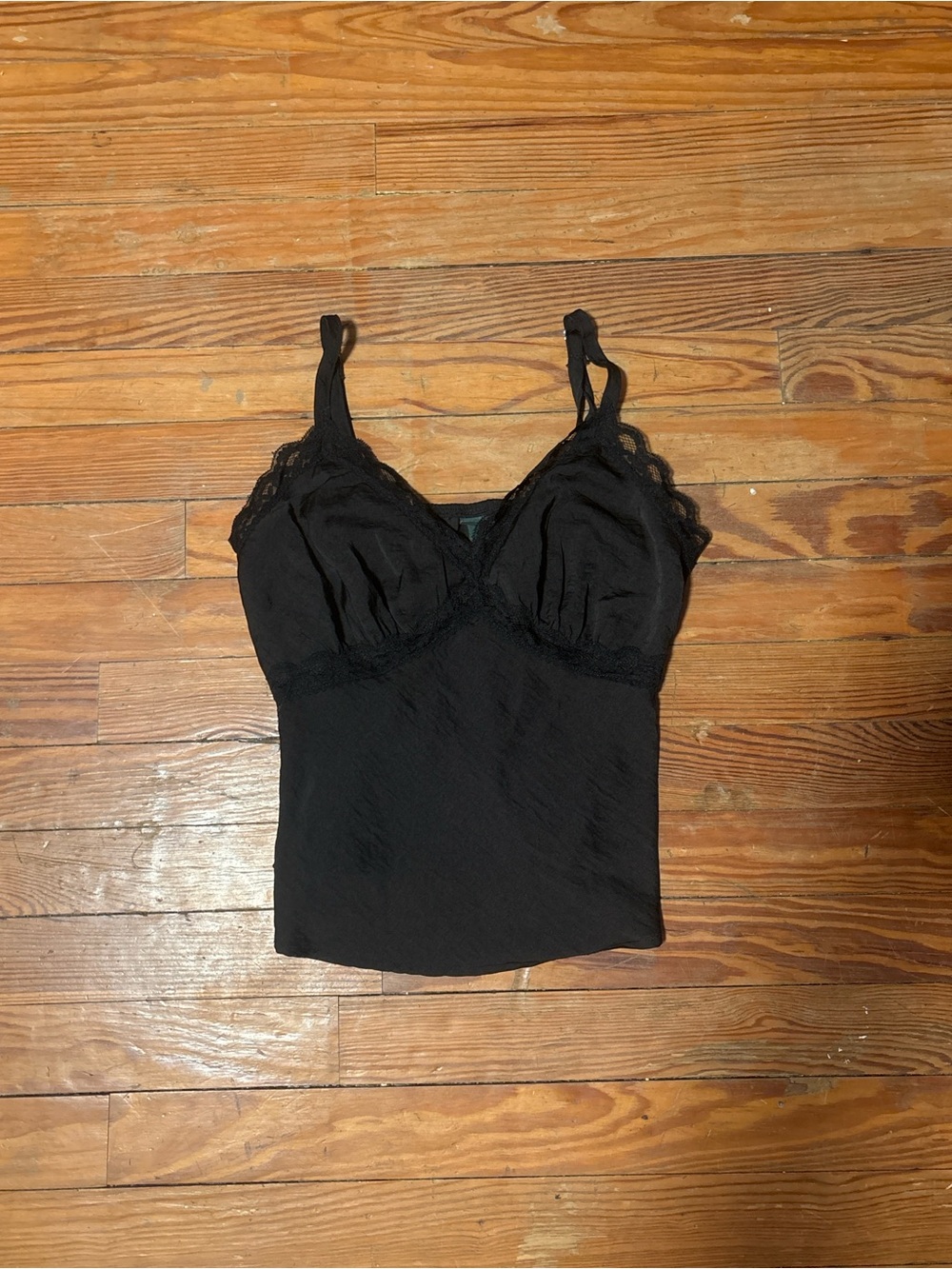 Black Lace-Trim Camisole Top - Going out Top